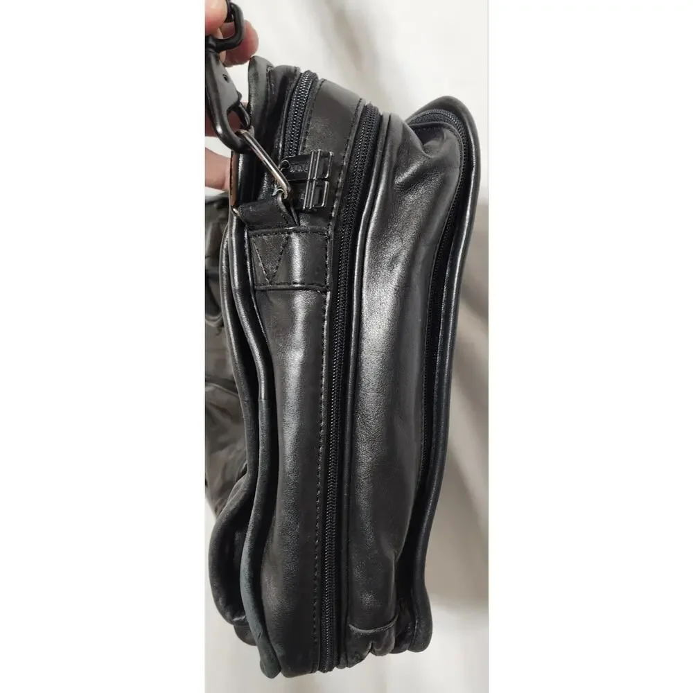 VTG TUMI Vintage Alpha Black Leather Laptop Bag Briefcase‎